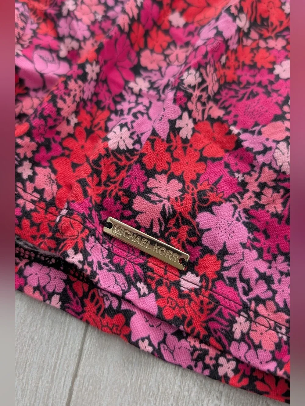 Michael Kors Floral Blouse - Casual Ruffle Sleeve Top Sz L.